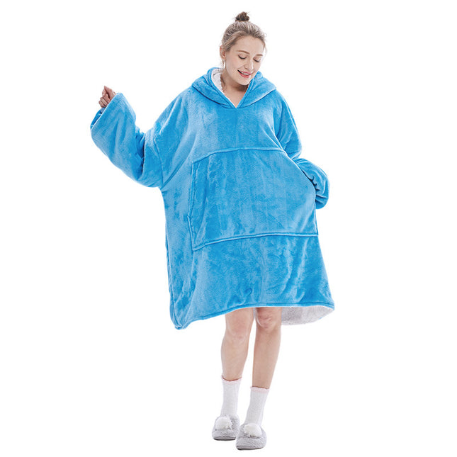 Blue Oversized Wearable Blanket Hoodie