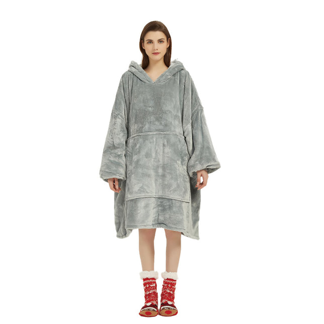Silver Grey Oversized Wearable Blanket Hoodie