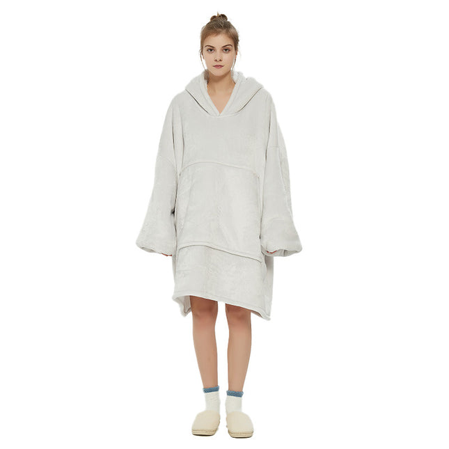White Oversized Wearable Blanket Hoodie