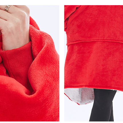 Khaki Oversized Wearable Blanket Hoodie – shape and profile