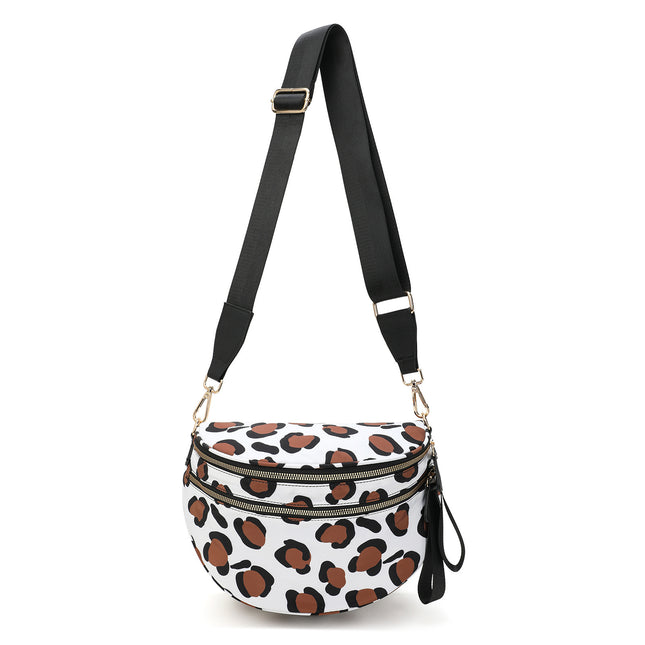 Coffee White Checkered Trendy Sling Bag
