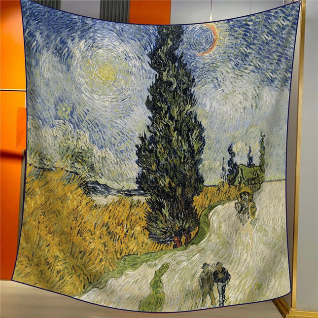 Cypress Tree With Starry Sky Elegant Artistry Shawl