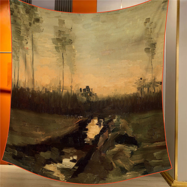 Landscape at Dusk Elegant Artistry Shawl