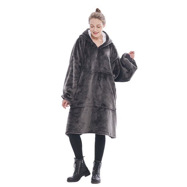 Dark Grey Oversized Wearable Blanket Hoodie