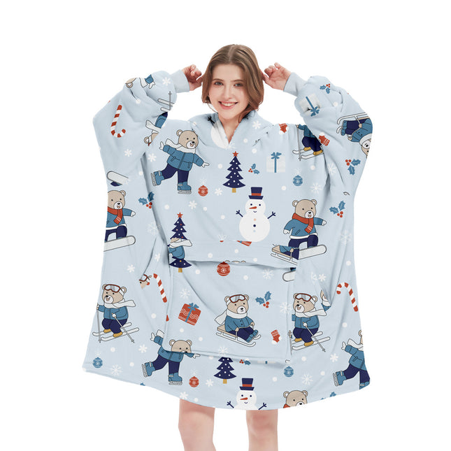 Snowman Oversized Wearable Blanket Hoodie