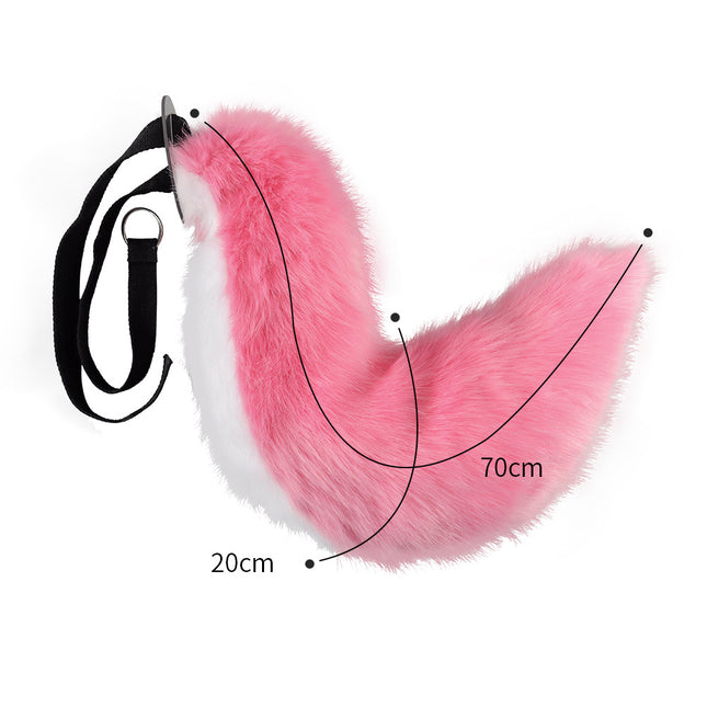 Brown Plush Faux Fur Fox Ears Headband and Tail Set – product detail