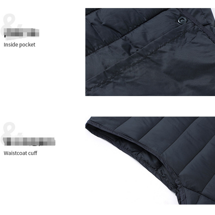 L Black Men's Lightweight Quilted Puffer Vest - Ideal Sleeveless Jacket for Winter Layering