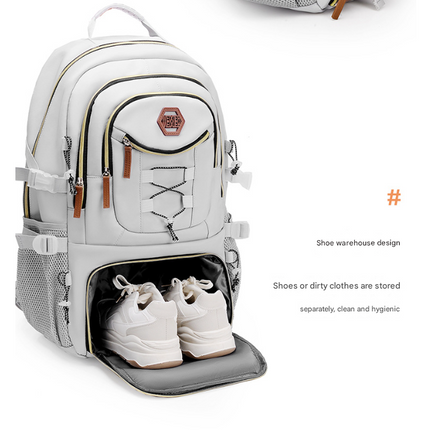 Dark Grey Stylish Large Capacity Backpack - Water-Resistant Oxford Rucksack for Travel, School & Daily Use