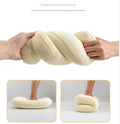 Purple Ergonomic Memory Foam Travel Pillow for Neck Support - Portable & Compact for Camping, Flights, and Napping