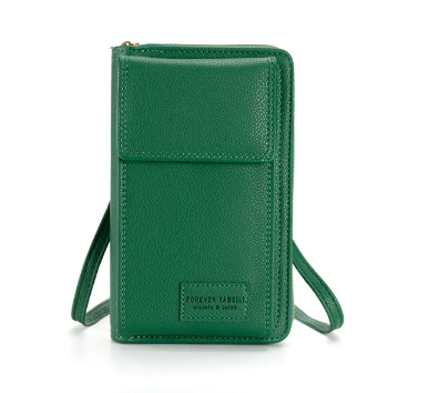 Green Women's Crossbody Phone Bag Wallet Small PU Leather Shoulder Purse V888-ELOSUNG33759