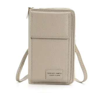 Gray Women's Crossbody Phone Bag Wallet Small PU Leather Shoulder Purse V888-ELOSUNG33761