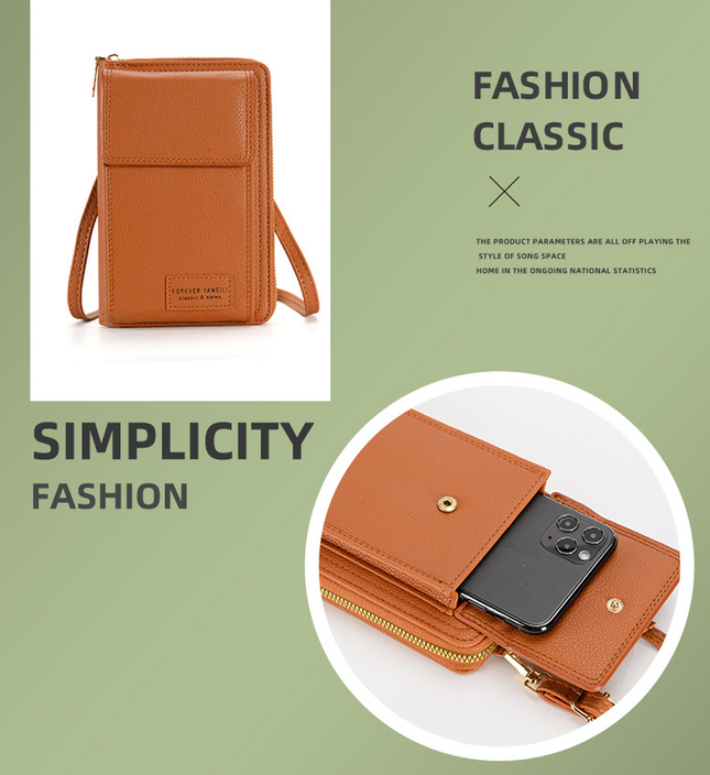 Gray Women's Crossbody Phone Bag Wallet Small PU Leather Shoulder Purse – product detail