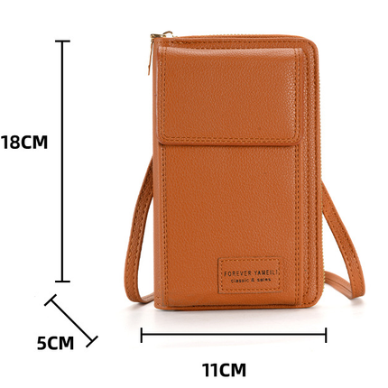 Gray Women's Crossbody Phone Bag Wallet Small PU Leather Shoulder Purse
