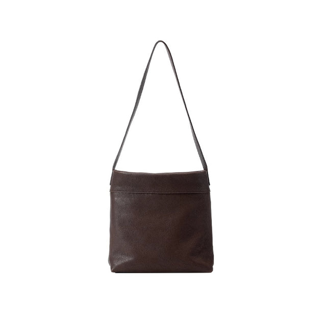 Coffee Minimalist Vintage-Style PU Leather Shoulder Bag Casual Commuter Tote V888-ELOSUNG33775