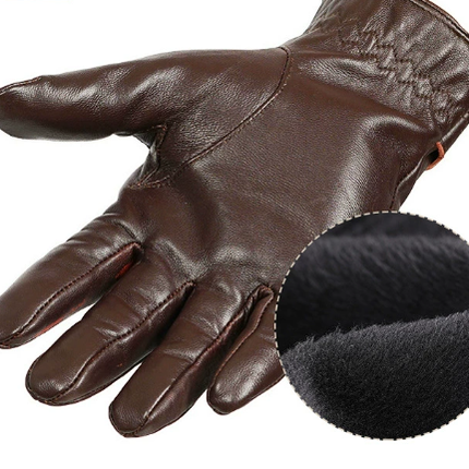 L Black Premium Men's Genuine Sheepskin Leather Driving & Cycling Gloves