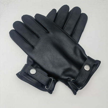 XL Black Premium Men's Genuine Sheepskin Leather Driving & Cycling Gloves