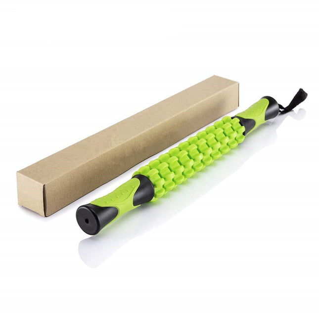 Green Deep Tissue Massage Roller Stick for Muscle Soreness & Recovery