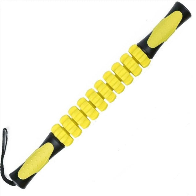 Yellow Deep Tissue Massage Roller Stick for Muscle Soreness & Recovery
