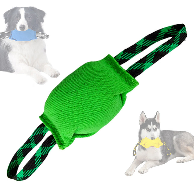 Green Durable Dog Tug Toy with 2 Handles