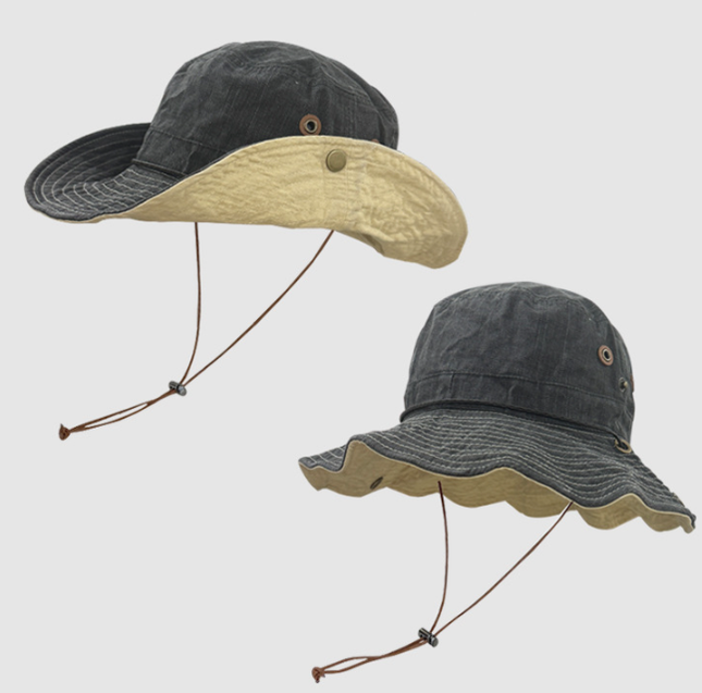 Black Wide Brim Outdoor Cowboy Sun Hat