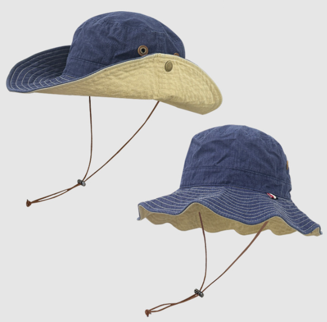 Blue Wide Brim Outdoor Cowboy Sun Hat