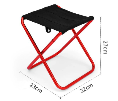 Small Red Ultralight Portable Folding Camping Stool