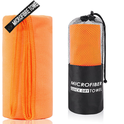 2-Piece Orange Quick-Dry Microfiber Sports Towel with Travel Case