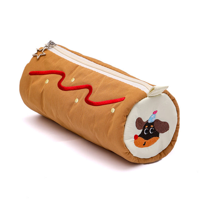 Light Coffee Brithday Dod Vibrant Color Block Pencil Case