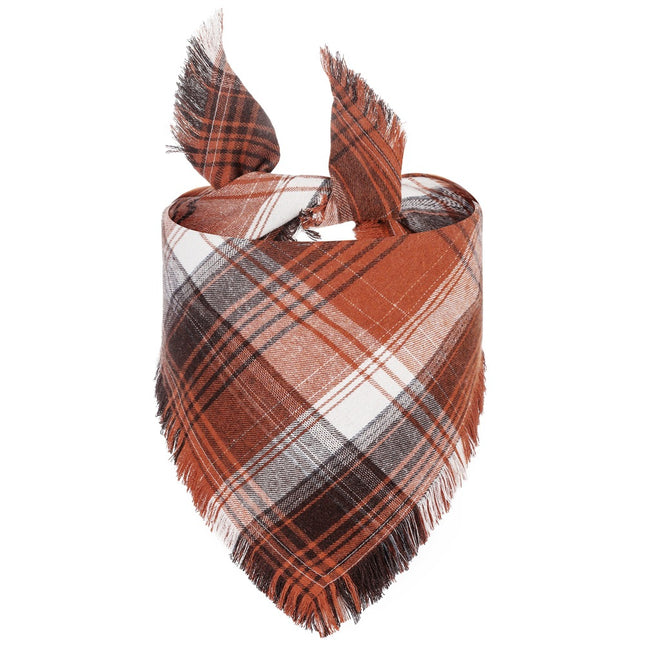 Red Black and White M 65x45x45cm Thanksgiving Plaid Dog Bandana 2-Pack