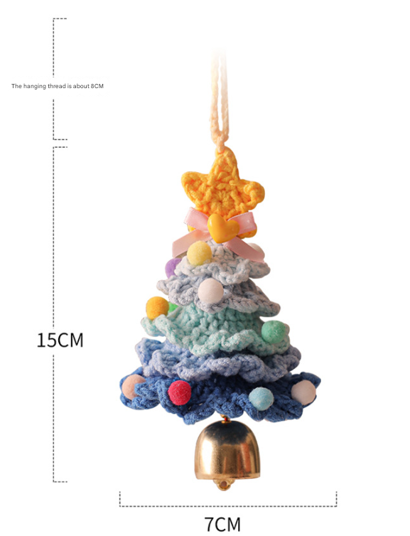 2PCS Orange Handmade-Style Crochet Christmas Tree Ornament – product detail