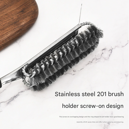 Stainless Steel Handle Heavy Duty BBQ Grill Brush - Stainless Steel Wire Cleaner with Scraper for Effortless Grate Cleaning