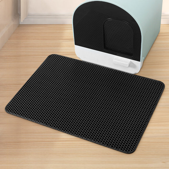 Black Large Double-Layer Cat Litter Trapping Mat
