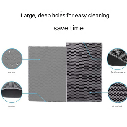Grey Large Double-Layer Cat Litter Trapping Mat – design and finish