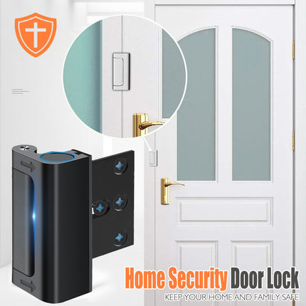 Black Heavy-Duty Hotel Style Security Door Lock - Childproof Door Reinforcement Latch for Home Safety