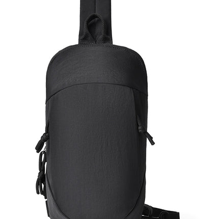 Black Minimalist Anti-Theft Sling Bag for Men & Women - Water-Resistant Crossbody Chest Pack, Fits 9.7-inch Tablet
