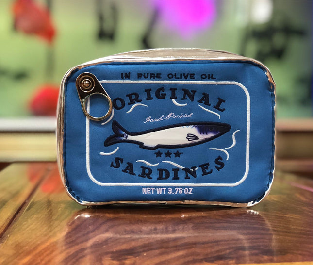 Blue Quirky Sardine Tin Novelty Clutch