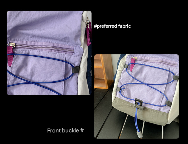 Purple Mini Lightweight Drawstring Backpack for Women – product detail