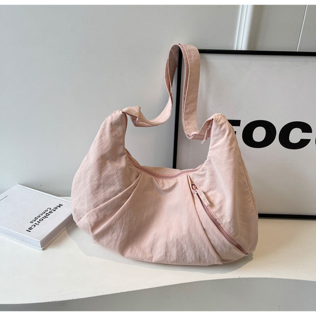 Pink Lightweight Crescent Crossbody Bag