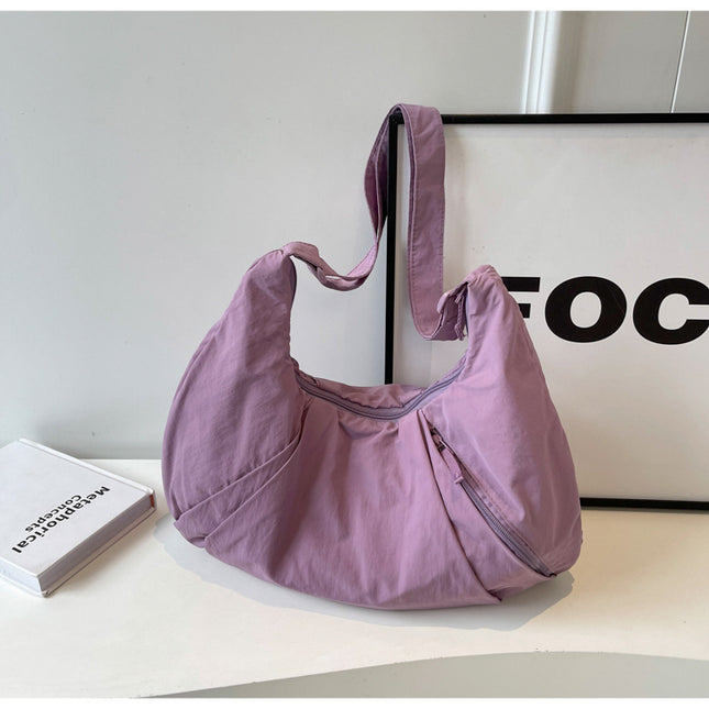 Purple Lightweight Crescent Crossbody Bag