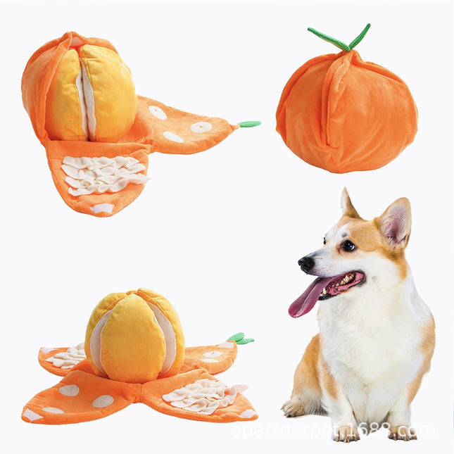 Plush Orange Squeaky Dog Toy