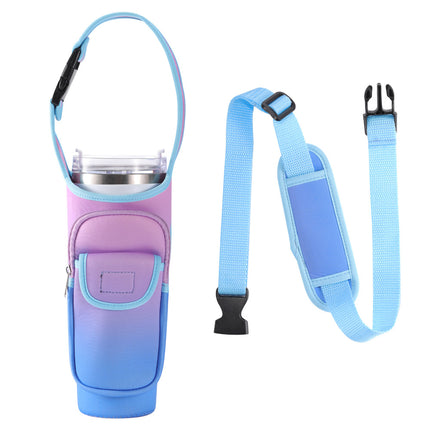 Blue-purple Insulated Tumbler Carrier Pouch with Adjustable Strap & Pocket V888-ELOSUNG33993