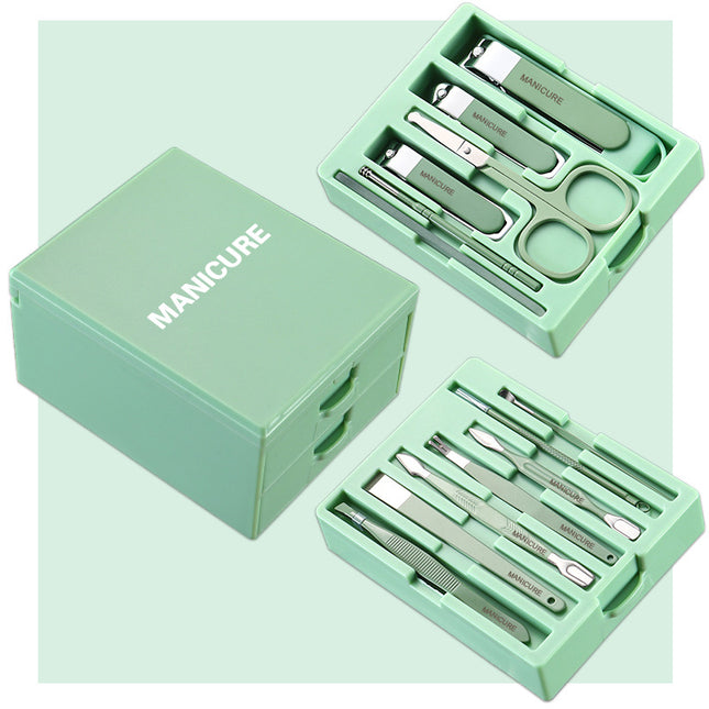 Green Professional 13-Piece Manicure & Pedicure Set