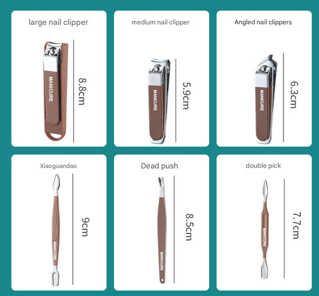 Green Professional 13-Piece Manicure & Pedicure Set – product detail