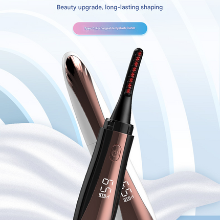 Black Professional Electric Heated Eyelash Curler - 4 Temperature Settings, LED Display, USB-C Rechargeable for Perfectly Curled Lashes