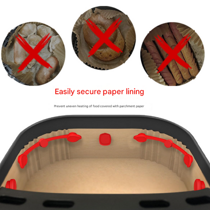 4piece Black small flower Magnetic Silicone Clips - Food-Grade High-Temperature Air Fryer Paper Liner Holders