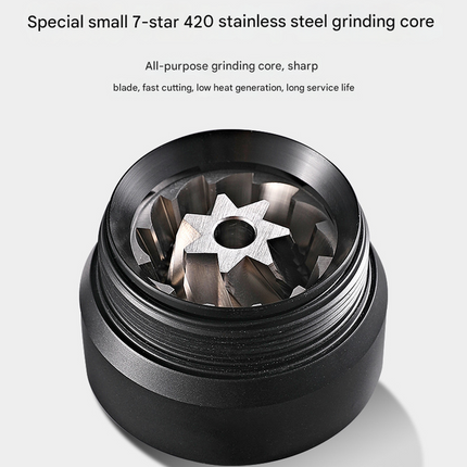 Grey Premium 7-Star Manual Coffee Grinder - Portable Bean Mil(R50pro)