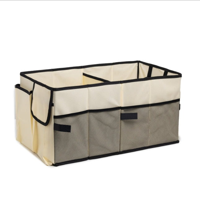 Beige Car Trunk Storage Box (Foldable Organizer)