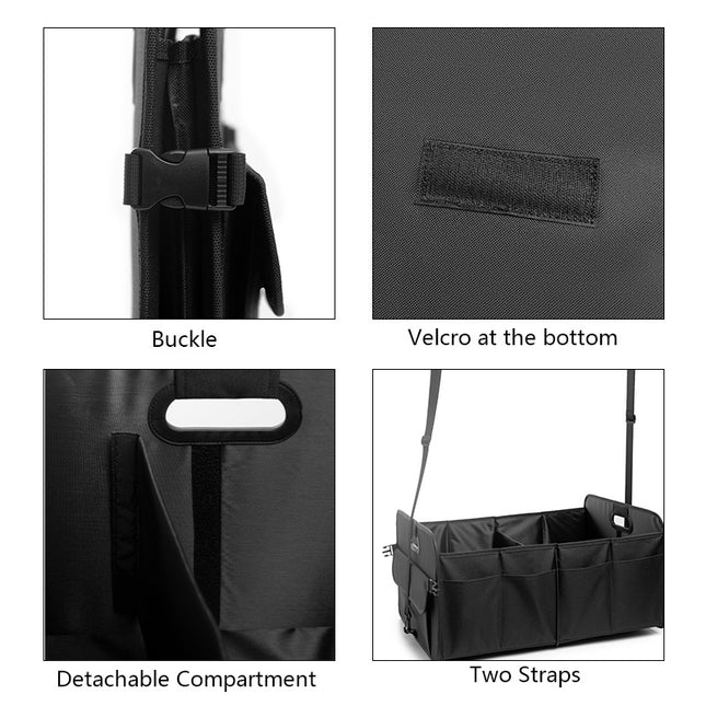 Brown Car Storage Box - Foldable Waterproof Trunk Organizer