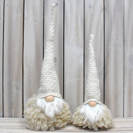 Beige Charming Handcrafted Christmas Gnome - Nordic Tomte Plush Figurine for Holiday Decor(14*14*48cm)