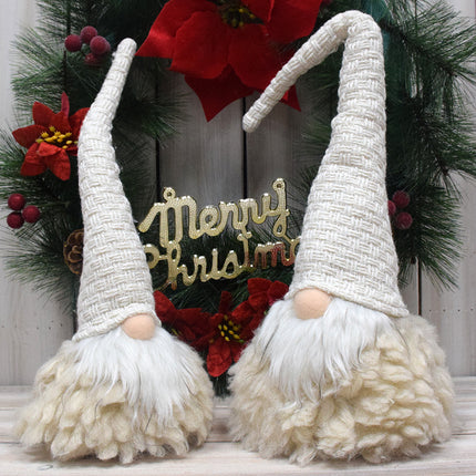 Beige Charming Handcrafted Christmas Gnome - Nordic Tomte Plush Figurine for Holiday Decor(14*14*48cm)